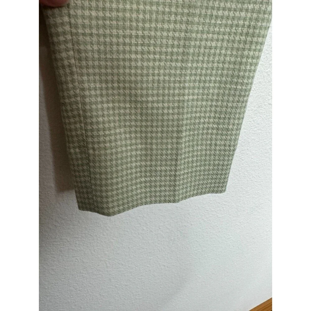 ASOS Design Sz 30 Super Skinny Suit Pant In Puppytooth Check Linen Green Stretch
